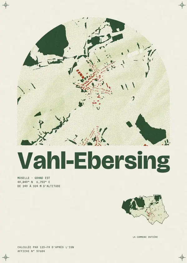 Affiche de Vahl-Ebersing, calculée par 123-fr d'après l'IGN