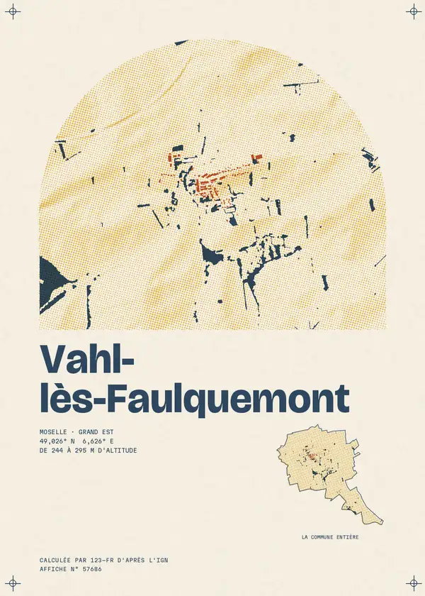 Affiche de Vahl-lès-Faulquemont, calculée par 123-fr d'après l'IGN