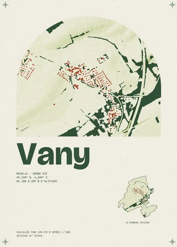 Affiche de Vany, calculée par 123-fr d'après l'IGN