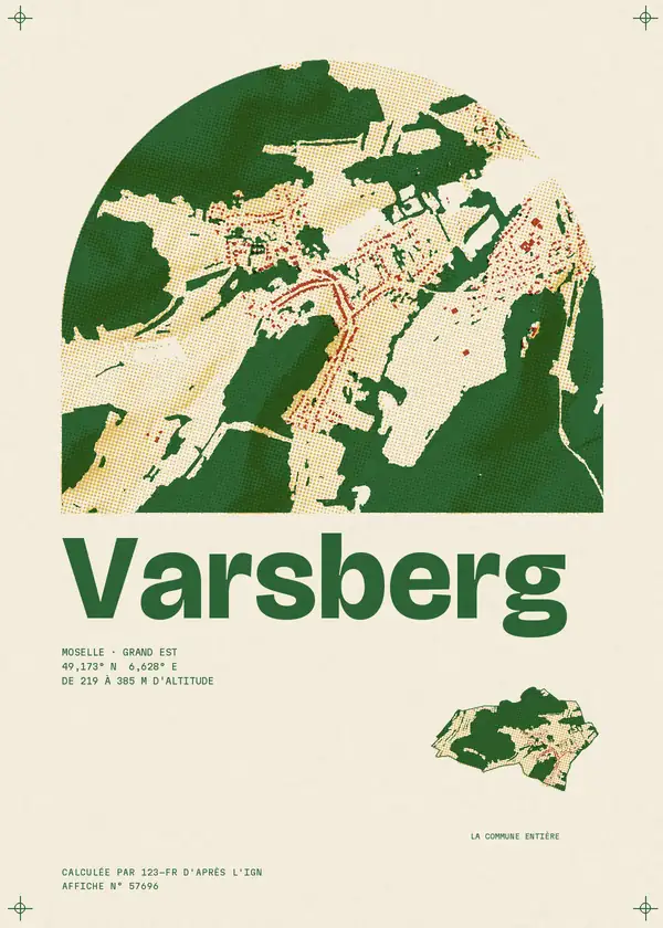 Affiche de Varsberg, calculée par 123-fr d'après l'IGN