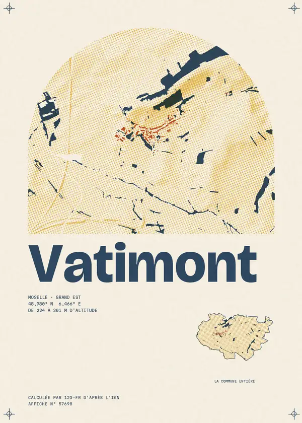 Affiche de Vatimont, calculée par 123-fr d'après l'IGN