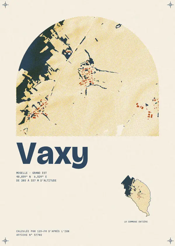 Affiche de Vaxy, calculée par 123-fr d'après l'IGN
