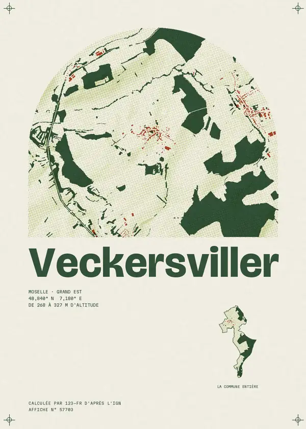 Affiche de Veckersviller, calculée par 123-fr d'après l'IGN