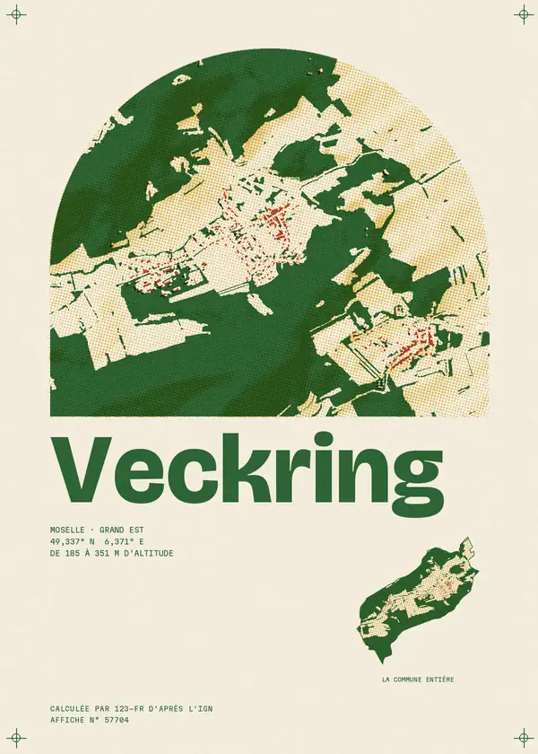 Affiche de Veckring, calculée par 123-fr d'après l'IGN