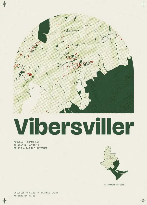 Affiche de Vibersviller, calculée par 123-fr d'après l'IGN