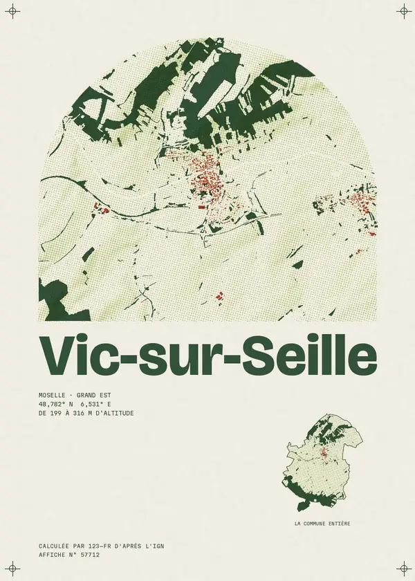 Affiche de Vic-sur-Seille, calculée par 123-fr d'après l'IGN