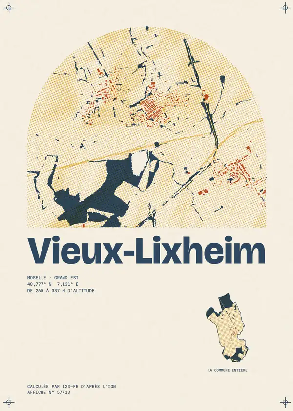 Affiche de Vieux-Lixheim, calculée par 123-fr d'après l'IGN