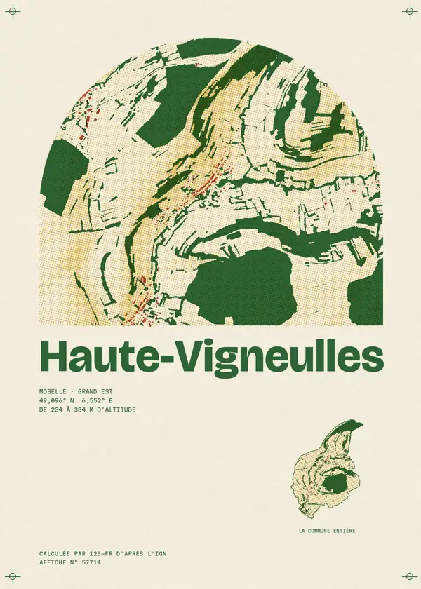 Affiche de Haute-Vigneulles, calculée par 123-fr d'après l'IGN