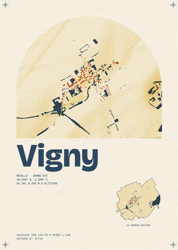 Affiche de Vigny, calculée par 123-fr d'après l'IGN