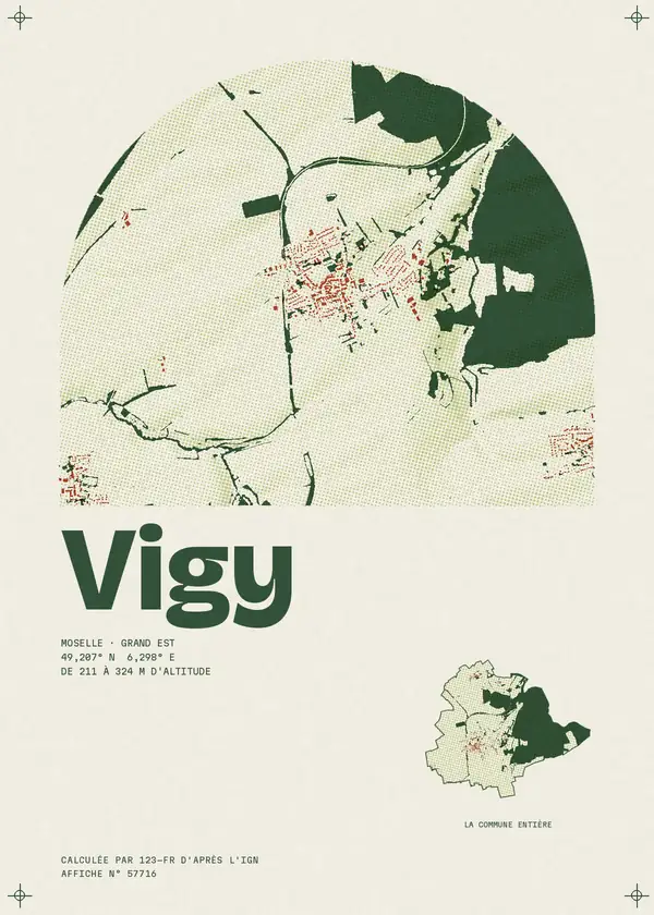 Affiche de Vigy, calculée par 123-fr d'après l'IGN