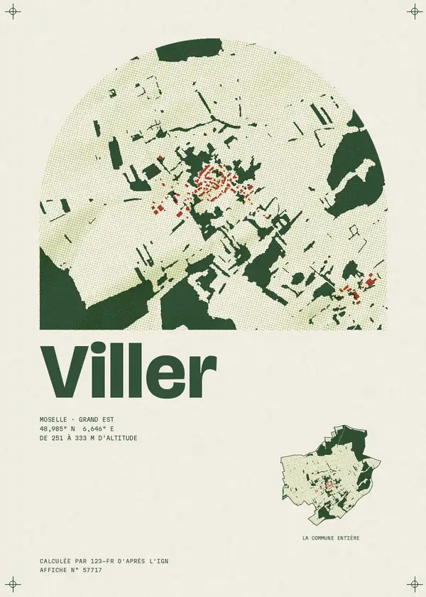 Affiche de Viller, calculée par 123-fr d'après l'IGN