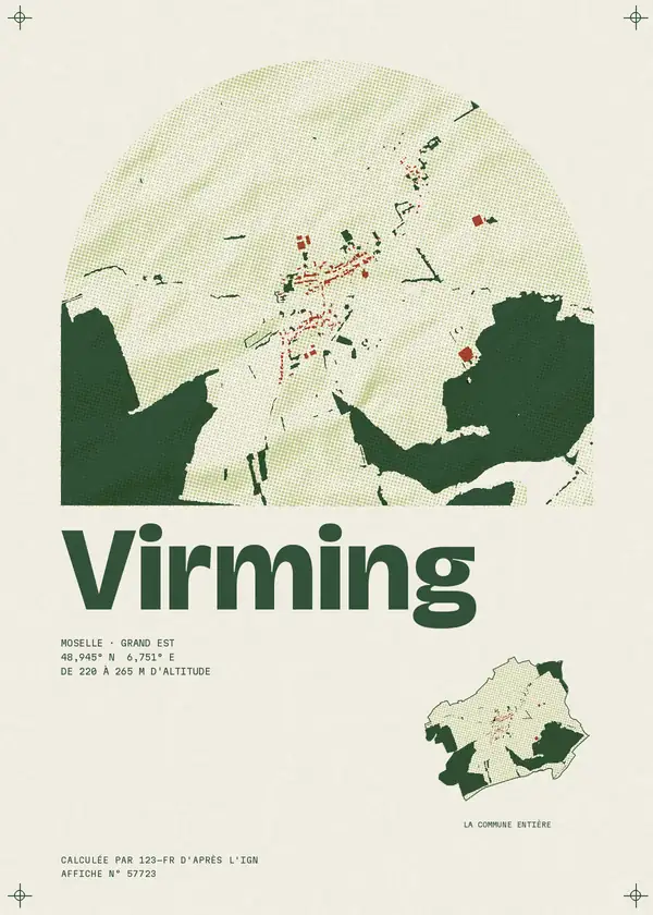 Affiche de Virming, calculée par 123-fr d'après l'IGN
