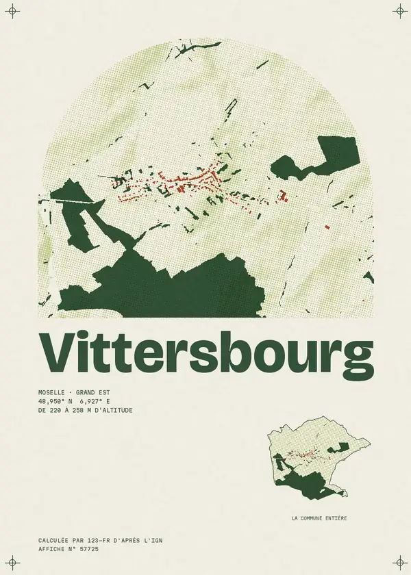 Affiche de Vittersbourg, calculée par 123-fr d'après l'IGN