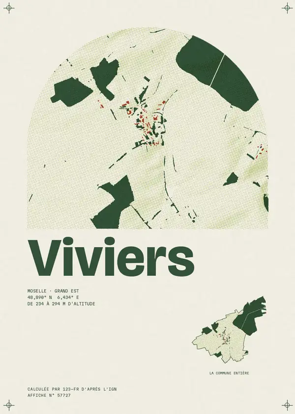 Affiche de Viviers, calculée par 123-fr d'après l'IGN
