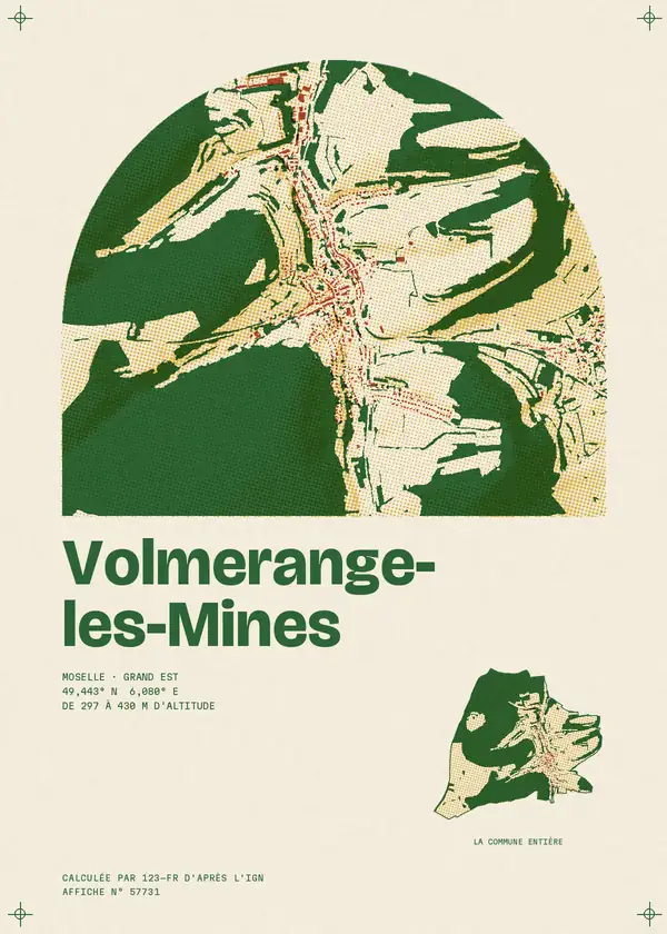 Affiche de Volmerange-les-Mines, calculée par 123-fr d'après l'IGN