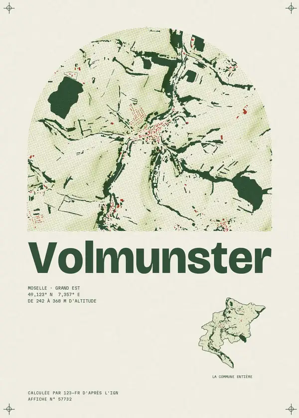 Affiche de Volmunster, calculée par 123-fr d'après l'IGN