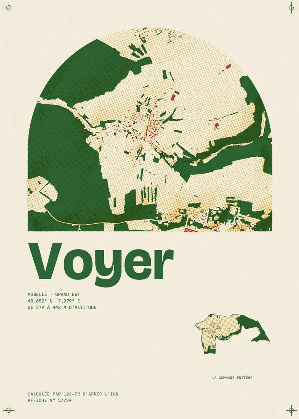Affiche de Voyer, calculée par 123-fr d'après l'IGN