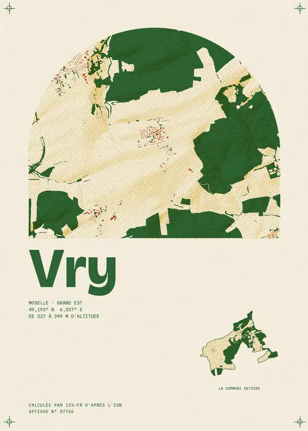 Affiche de Vry, calculée par 123-fr d'après l'IGN
