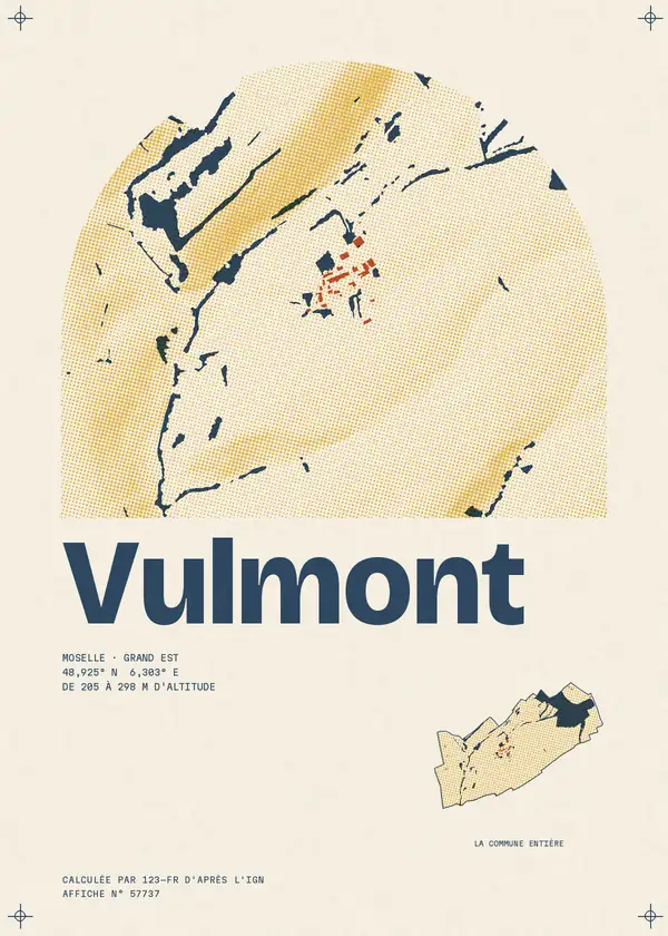 Affiche de Vulmont, calculée par 123-fr d'après l'IGN