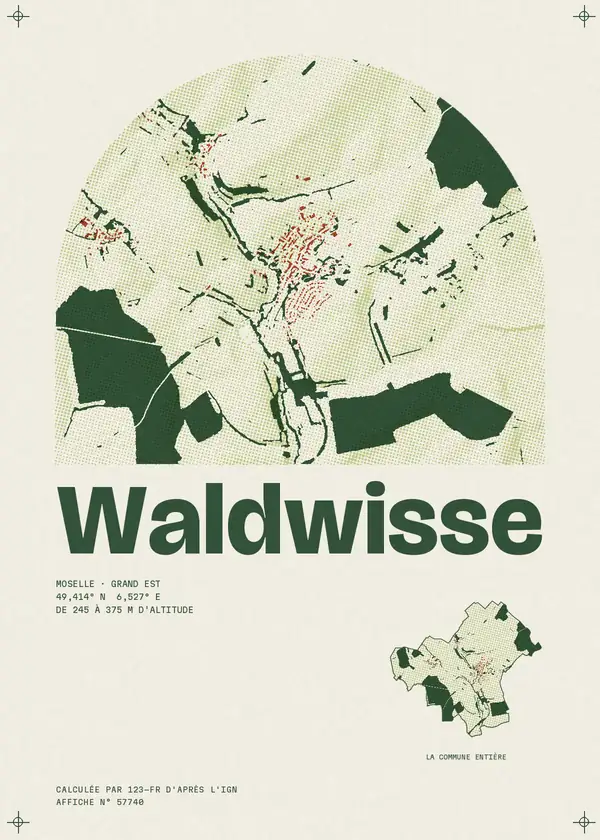 Affiche de Waldwisse, calculée par 123-fr d'après l'IGN