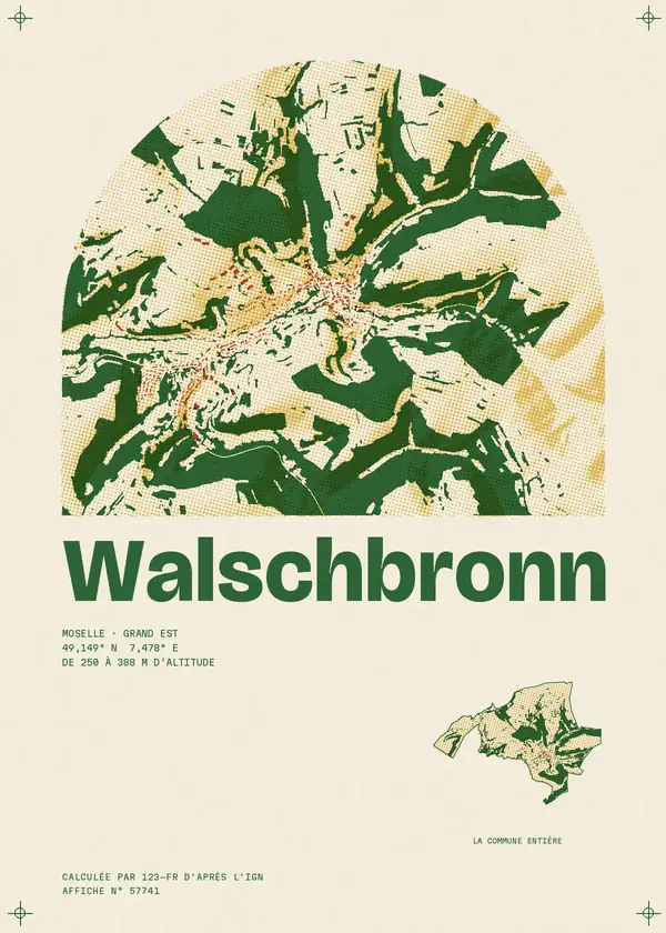 Affiche de Walschbronn, calculée par 123-fr d'après l'IGN