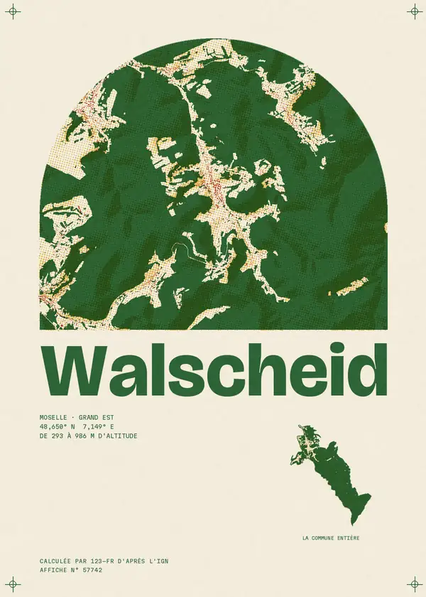 Affiche de Walscheid, calculée par 123-fr d'après l'IGN
