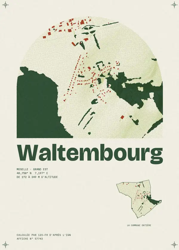 Affiche de Waltembourg, calculée par 123-fr d'après l'IGN