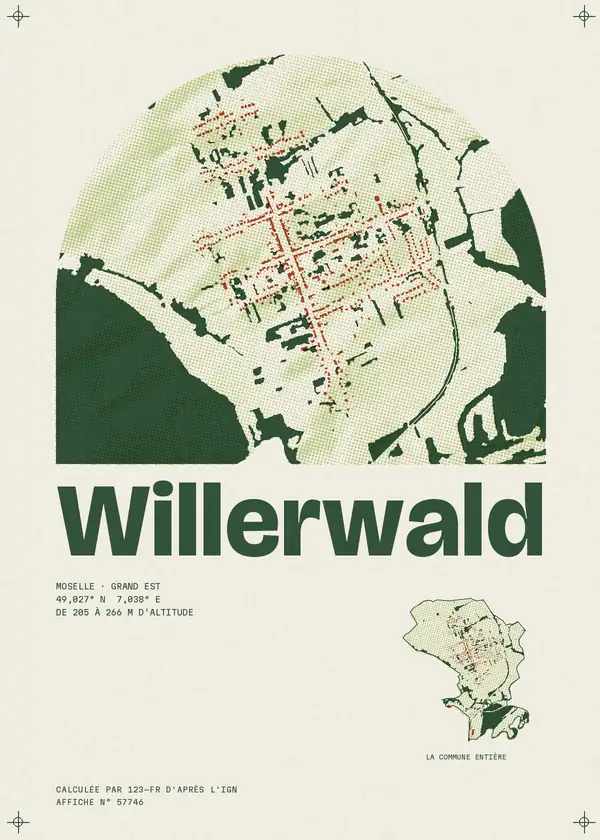 Affiche de Willerwald, calculée par 123-fr d'après l'IGN