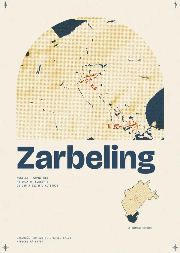 Affiche de Zarbeling, calculée par 123-fr d'après l'IGN