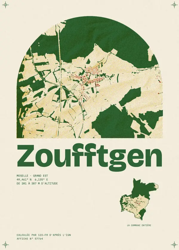 Affiche de Zoufftgen, calculée par 123-fr d'après l'IGN