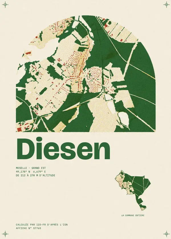 Affiche de Diesen, calculée par 123-fr d'après l'IGN