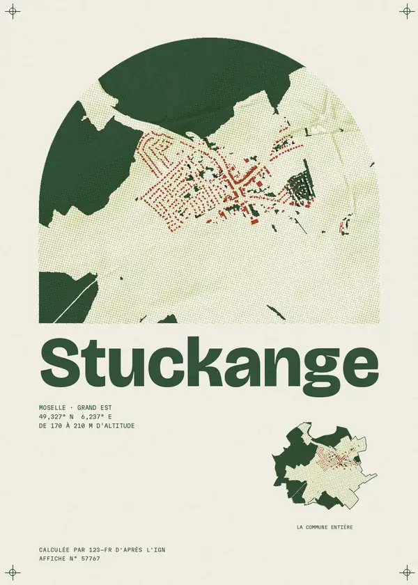 Affiche de Stuckange, calculée par 123-fr d'après l'IGN