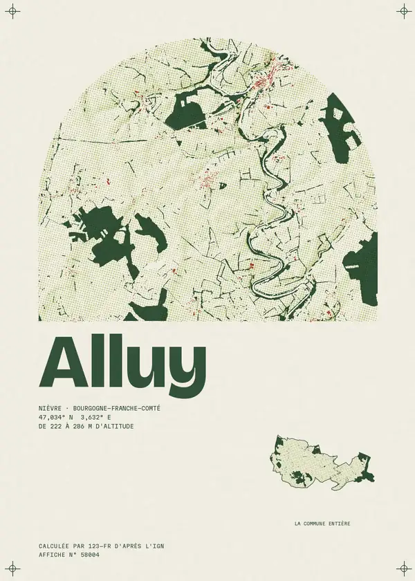 Affiche de Alluy, calculée par 123-fr d'après l'IGN