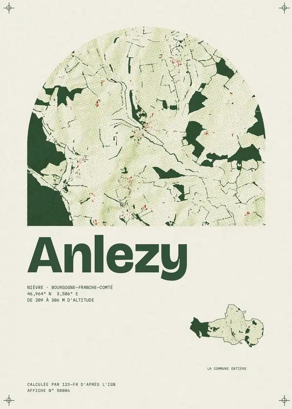 Affiche de Anlezy, calculée par 123-fr d'après l'IGN