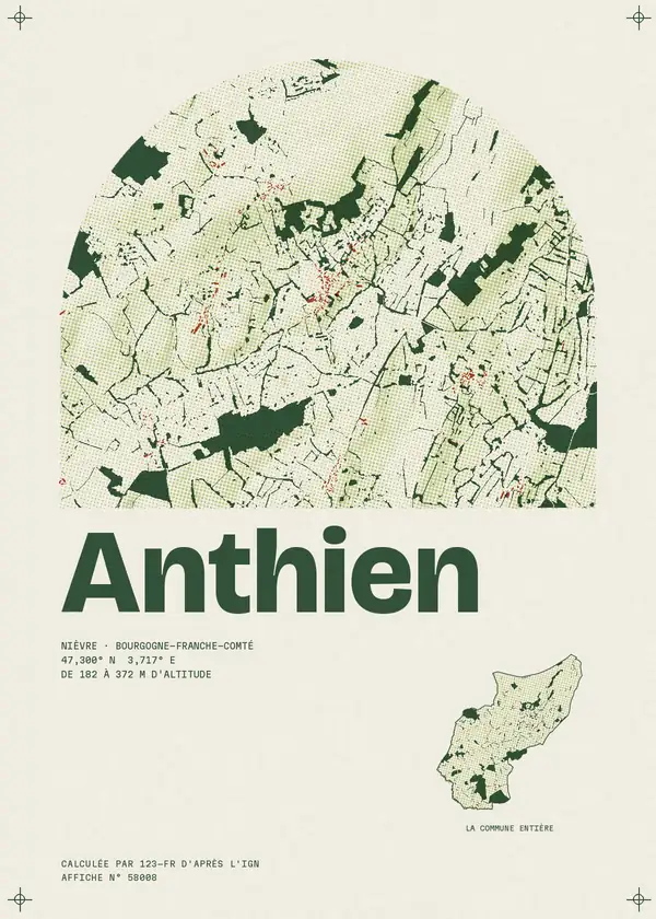 Affiche de Anthien, calculée par 123-fr d'après l'IGN