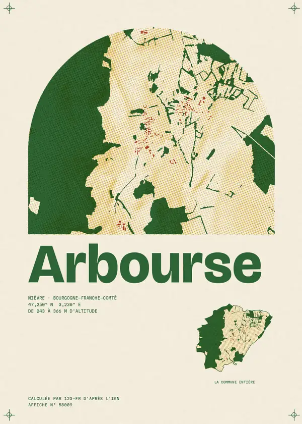 Affiche de Arbourse, calculée par 123-fr d'après l'IGN
