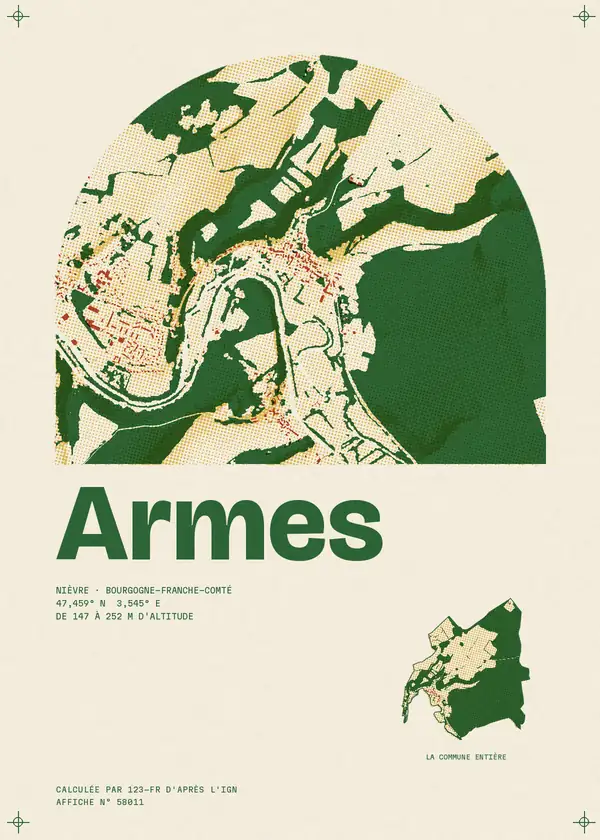 Affiche de Armes, calculée par 123-fr d'après l'IGN