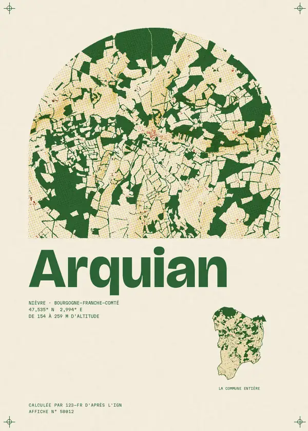 Affiche de Arquian, calculée par 123-fr d'après l'IGN