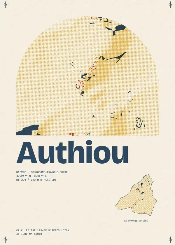 Affiche de Authiou, calculée par 123-fr d'après l'IGN