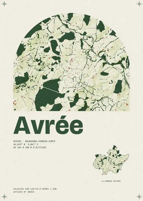 Affiche de Avrée, calculée par 123-fr d'après l'IGN
