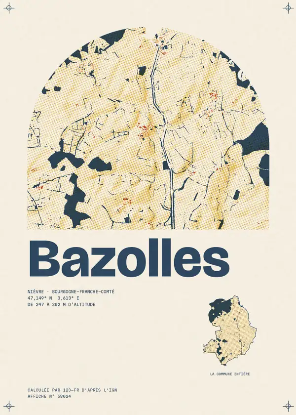 Affiche de Bazolles, calculée par 123-fr d'après l'IGN