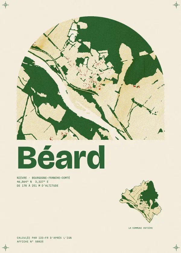 Affiche de Béard, calculée par 123-fr d'après l'IGN