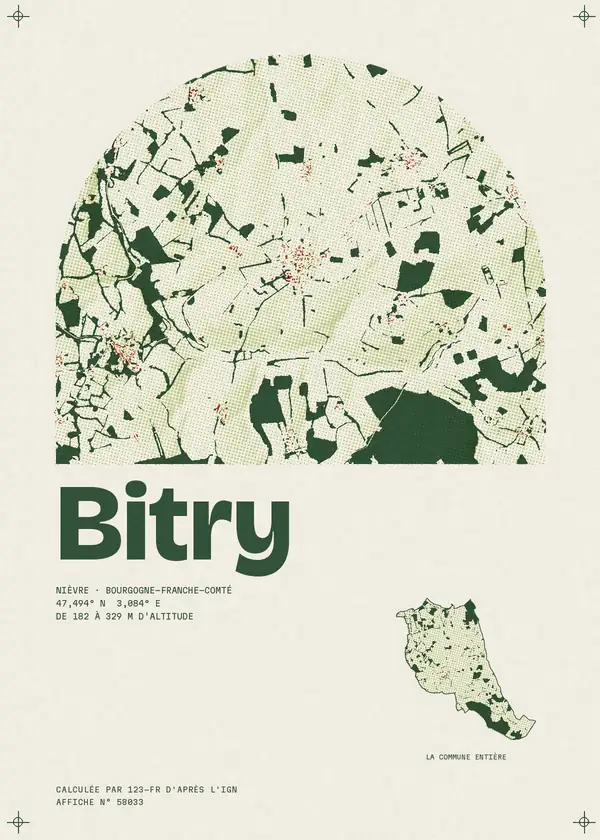 Affiche de Bitry, calculée par 123-fr d'après l'IGN