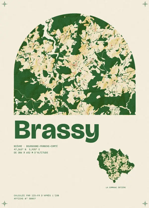 Affiche de Brassy, calculée par 123-fr d'après l'IGN