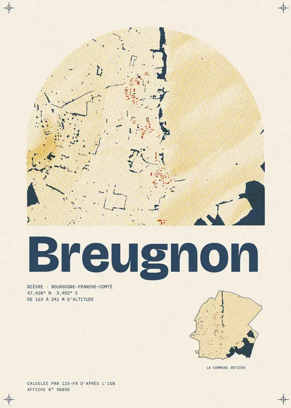 Affiche de Breugnon, calculée par 123-fr d'après l'IGN