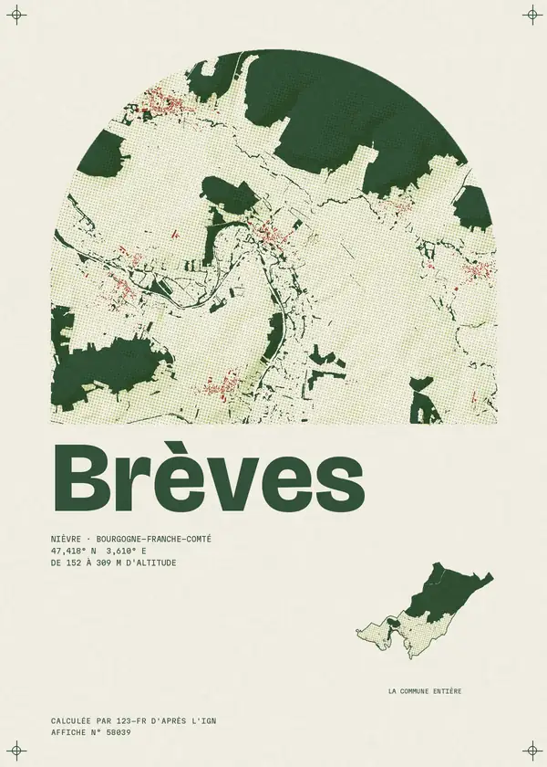 Affiche de Brèves, calculée par 123-fr d'après l'IGN