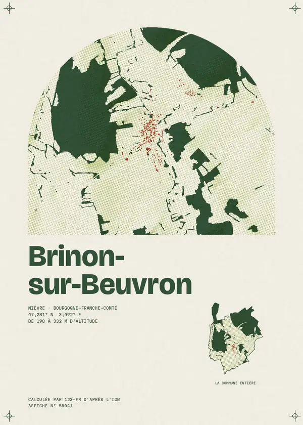 Affiche de Brinon-sur-Beuvron, calculée par 123-fr d'après l'IGN
