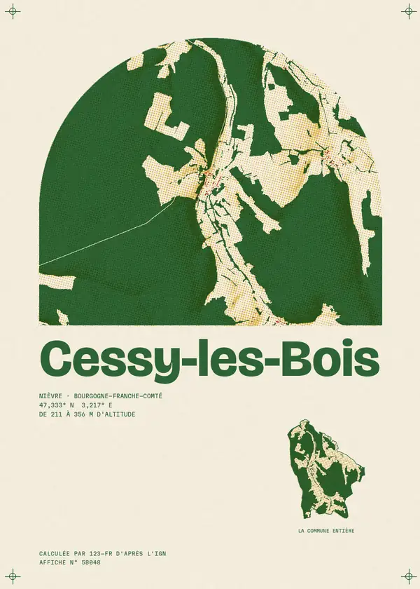 Affiche de Cessy-les-Bois, calculée par 123-fr d'après l'IGN
