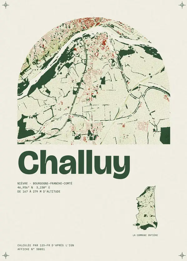 Affiche de Challuy, calculée par 123-fr d'après l'IGN