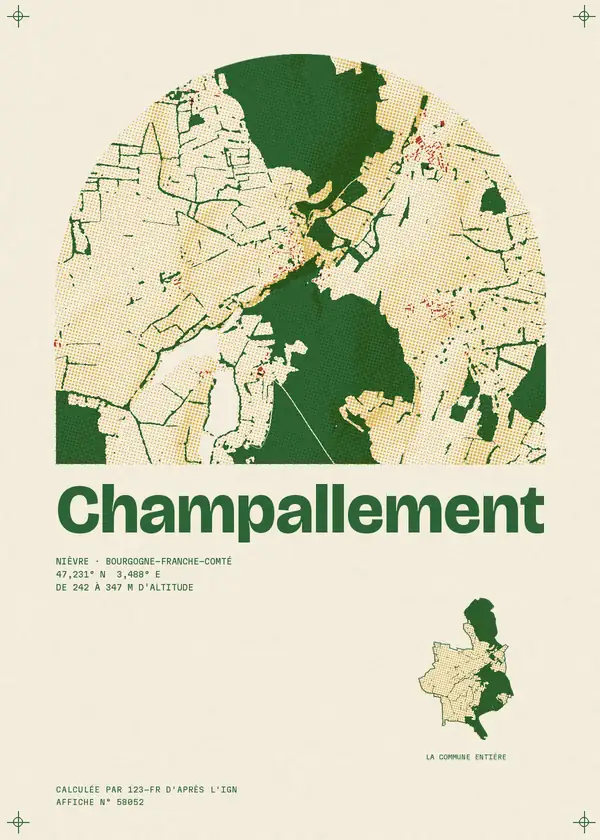 Affiche de Champallement, calculée par 123-fr d'après l'IGN
